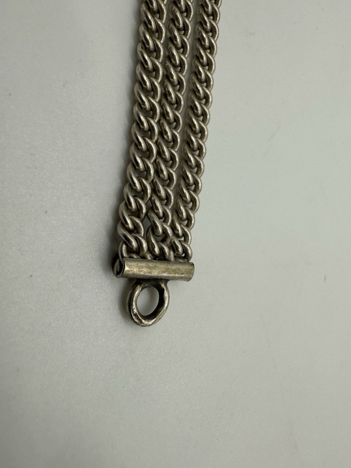 VINTAGE 925 SILBER ARMBAND - DREIREIHIG - PANZERKETTE - HANDARBEIT