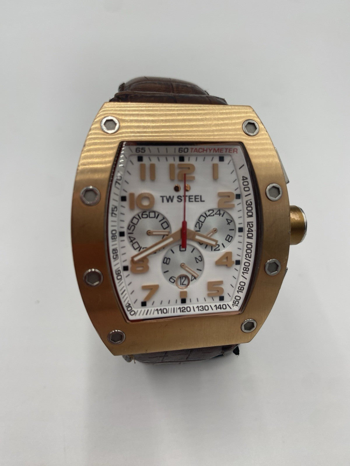 TW STEEL CEO CHRONOGRAPH ROSE GOLD-PLATED TONNEAU HERREN ARMBANDUHR