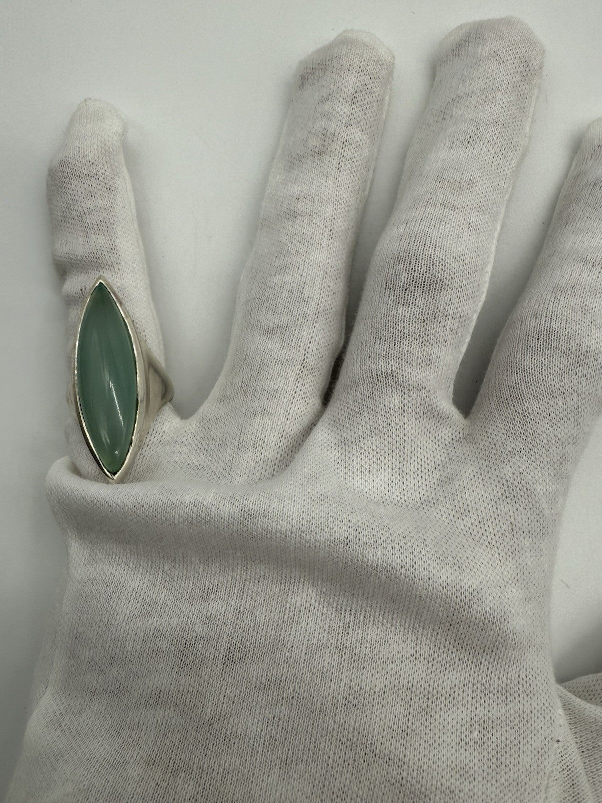 AQUA CHALCEDON RING 925 STERLING SILBER RING GR.54