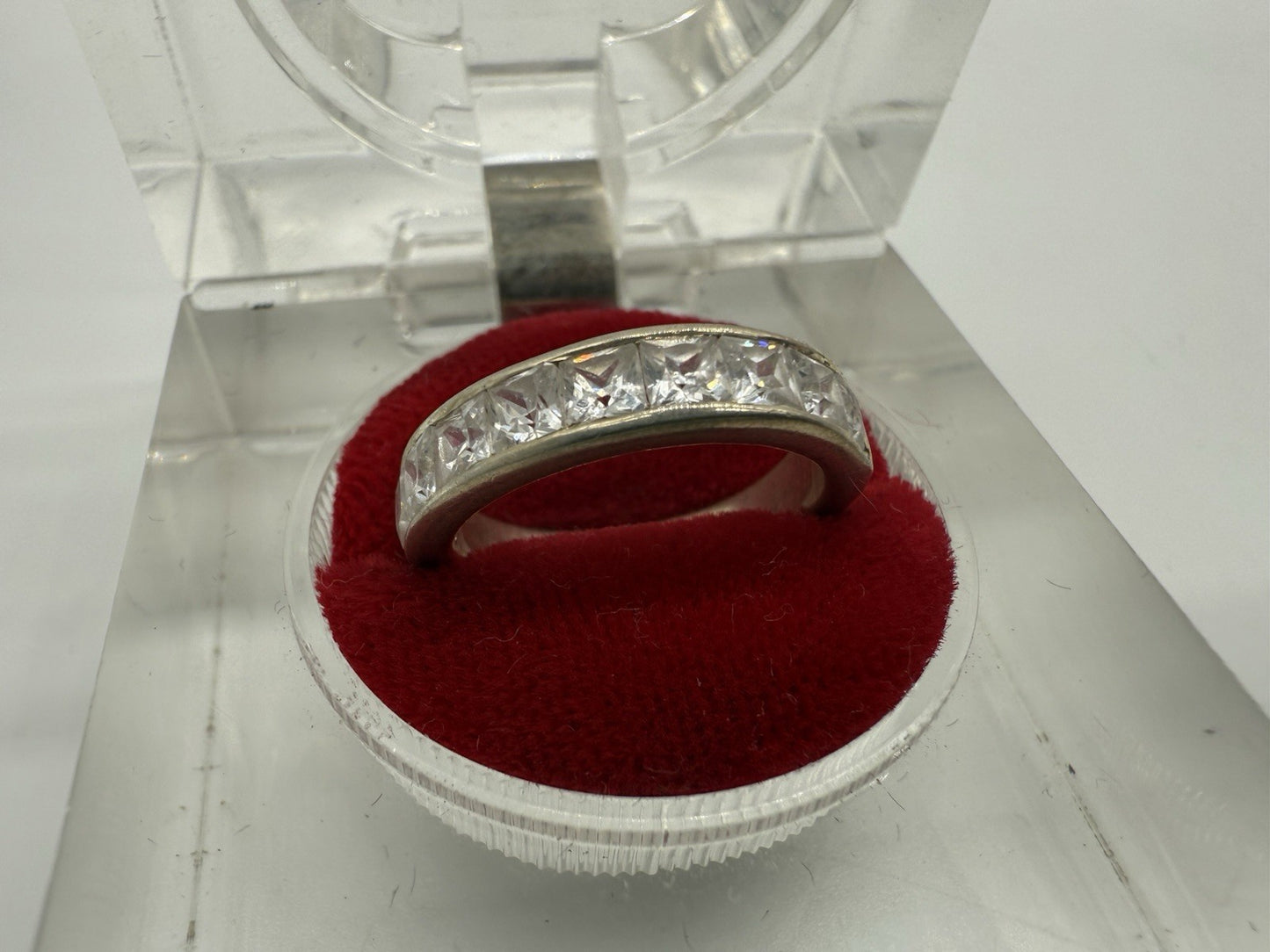 VINTAGE 925 STERLING SILBER RING MIT ZIRKONIA GR.53