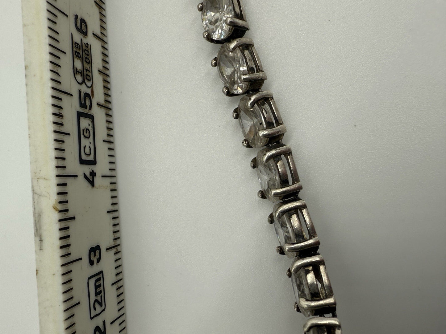 VINTAGE TENNIS ARMBAND 925 CZ STERLING SILBER ARMBAND MIT ZIRKONIA 20cm