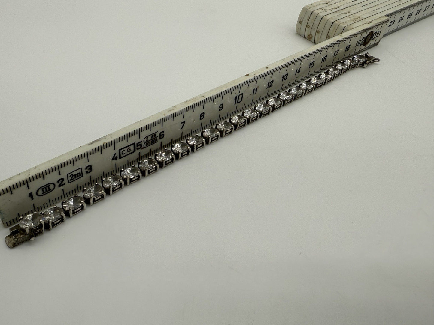 VINTAGE TENNIS ARMBAND 925 CZ STERLING SILBER ARMBAND MIT ZIRKONIA 20cm