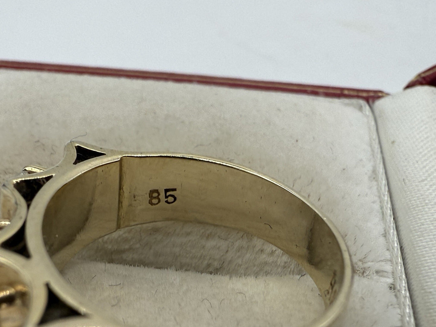 MASSIVER BRILLANTRING AUS 585 GOLD 14K - 3 DIAMANTEN GR.55