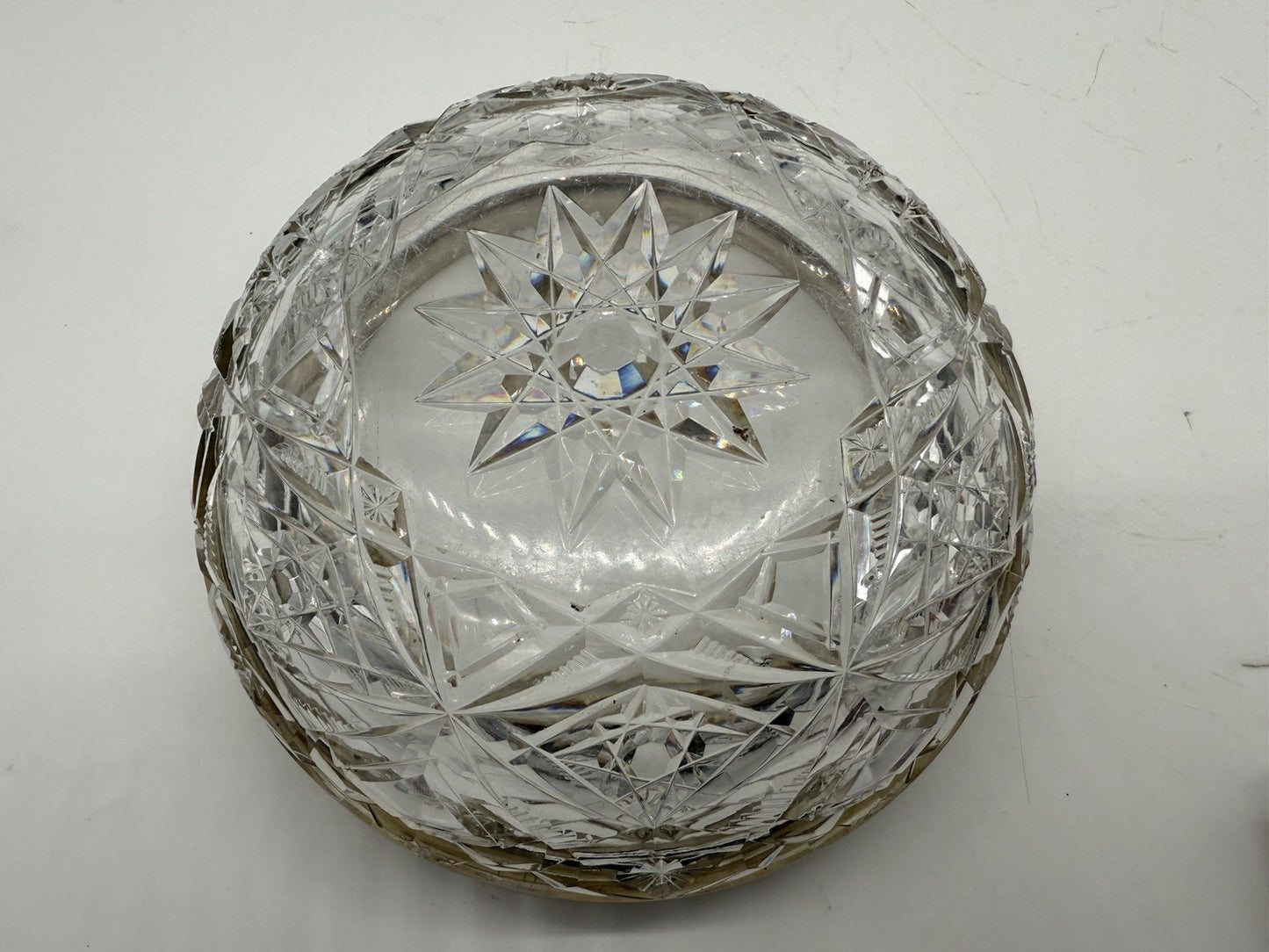 VINTAGE SCHALE KRISTALLGLAS MIT 800er SILBERRAND