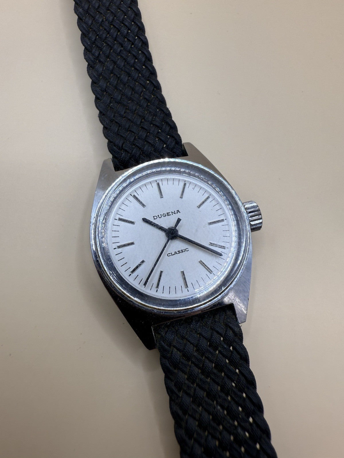 DUGENA CLASSIC DAMEN UHR HANDAUFZUG ARMBANDUHR LÄUFT