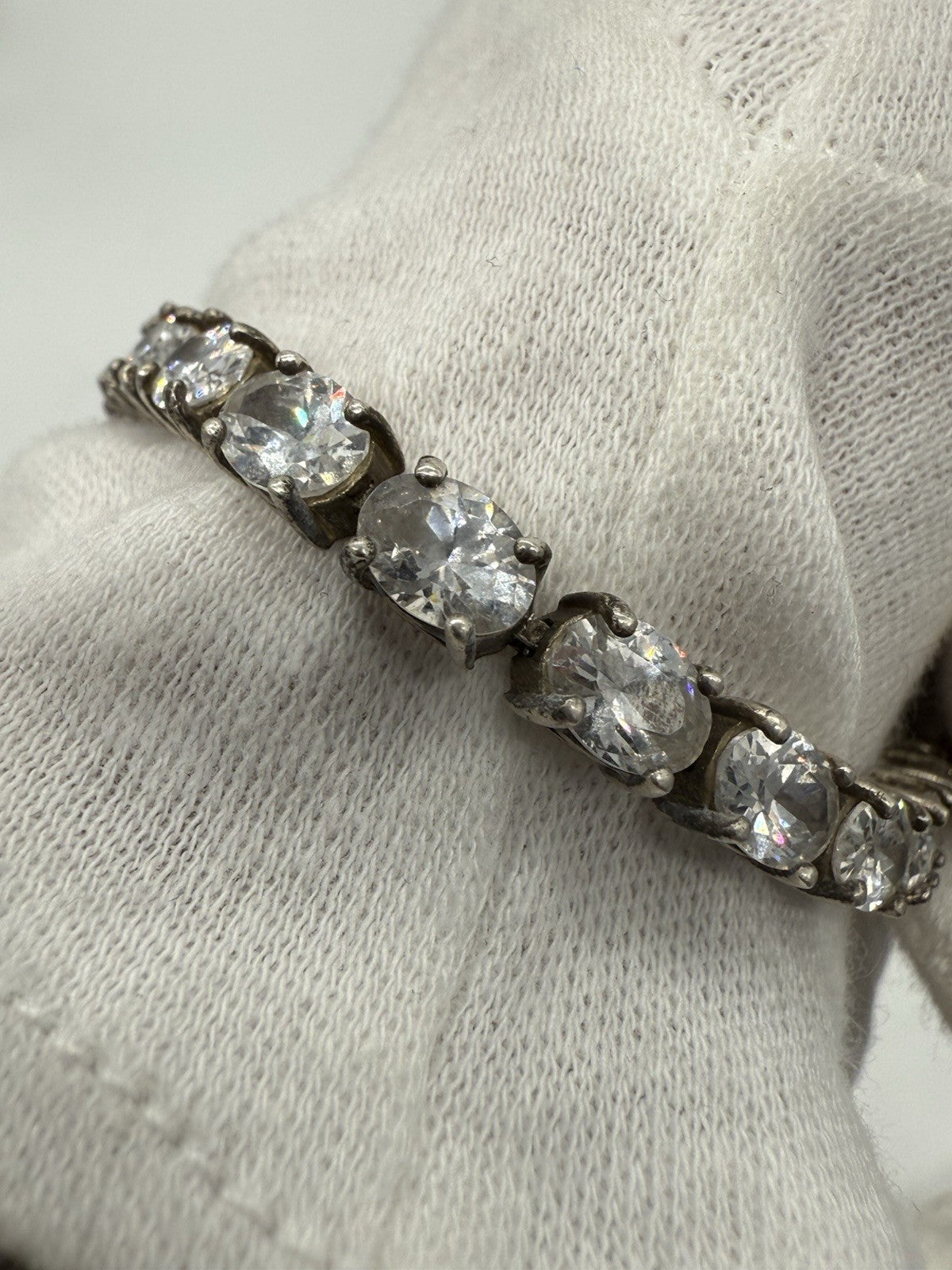 VINTAGE TENNIS ARMBAND 925 CZ STERLING SILBER ARMBAND MIT ZIRKONIA 20cm
