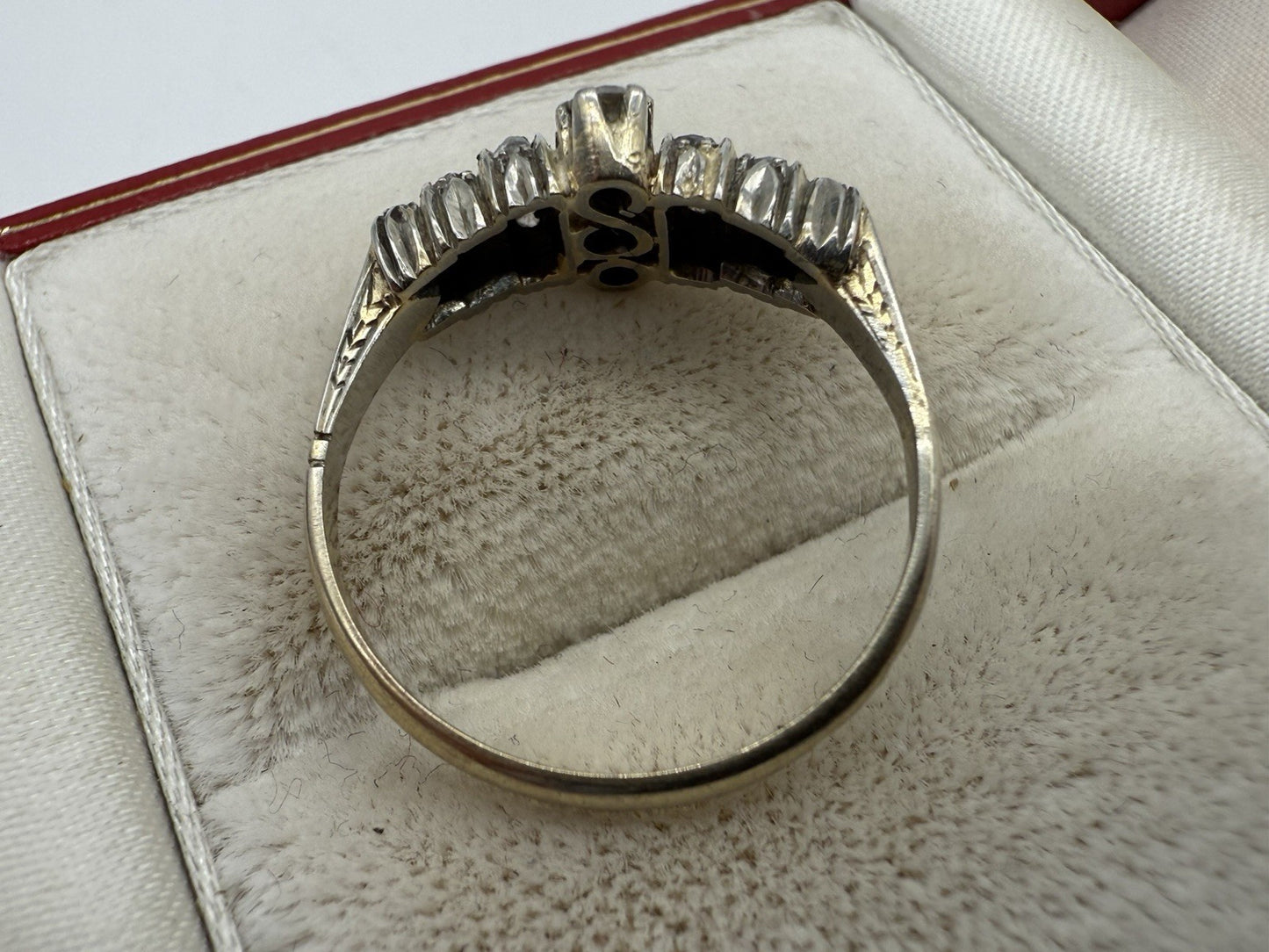 ANTIKER RING 750 GOLD RUSSLAND - 18 KARAT BICOLOR MIT BRILLANTEN