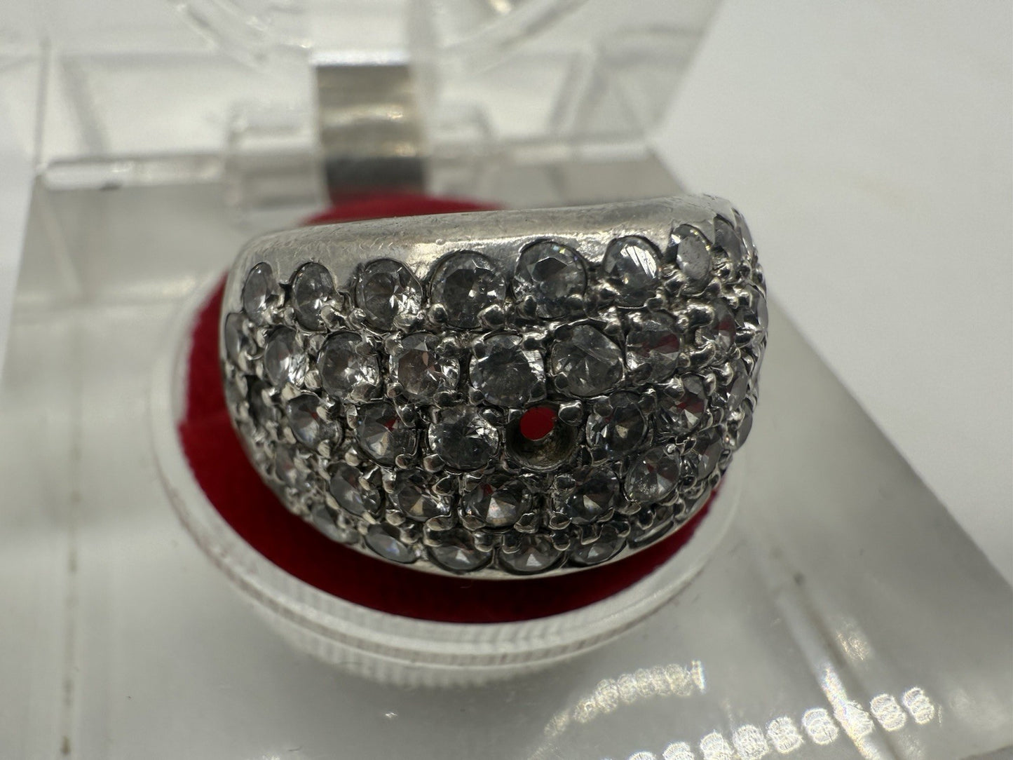 VINTAGE SILBERRING 925 SILBER MIT ZIRKONIA GR.49