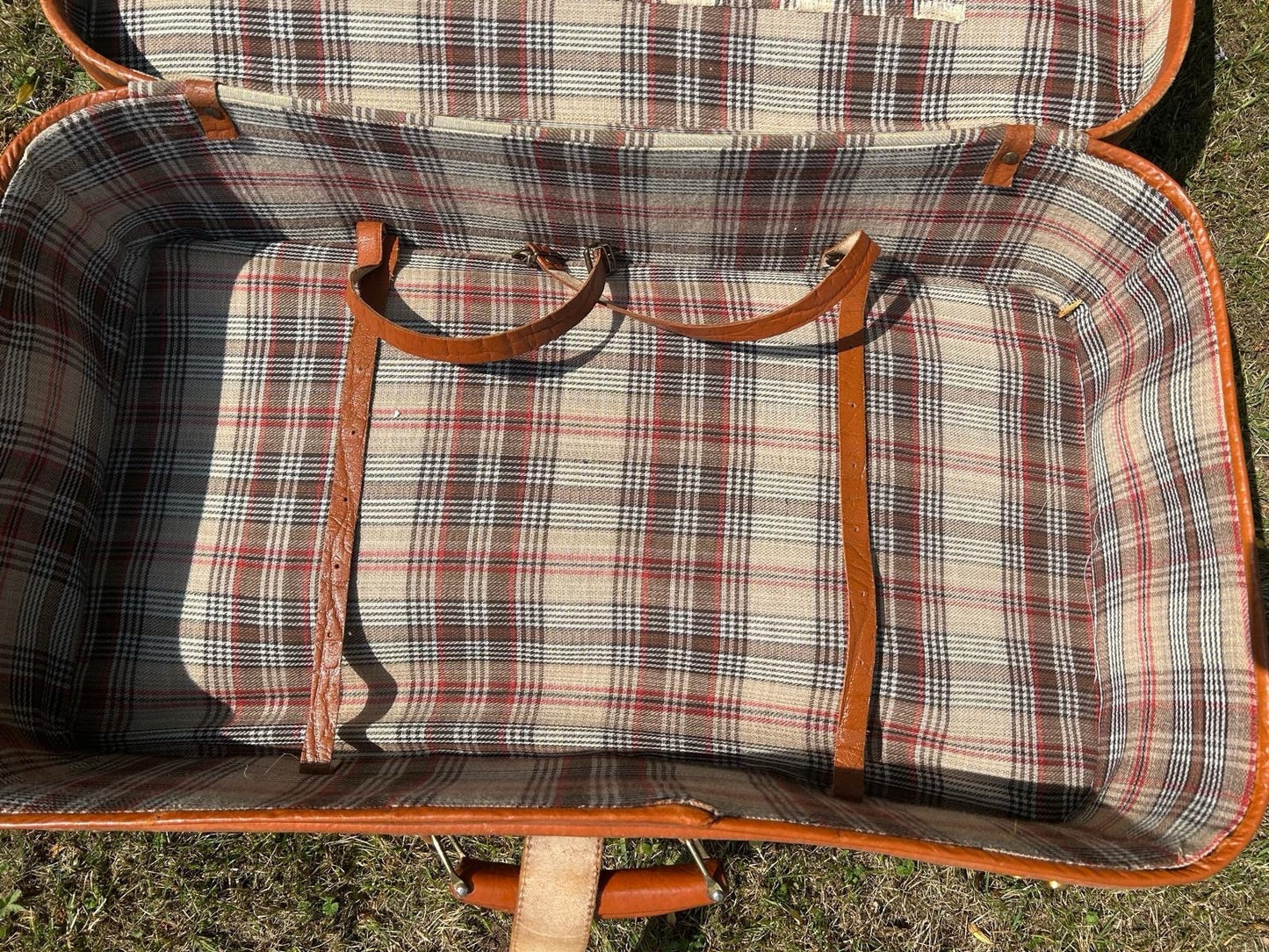 VINTAGE REISEKOFFER LEDERKOFFER BRAUN VINTAGE 60er JAHRE OLDTIMER TASCHE