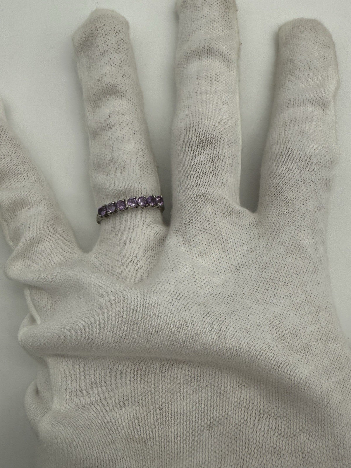 DAMEN RING 925 STERLING SILBER MIT LILA STEIN AMETHYST? GR.59