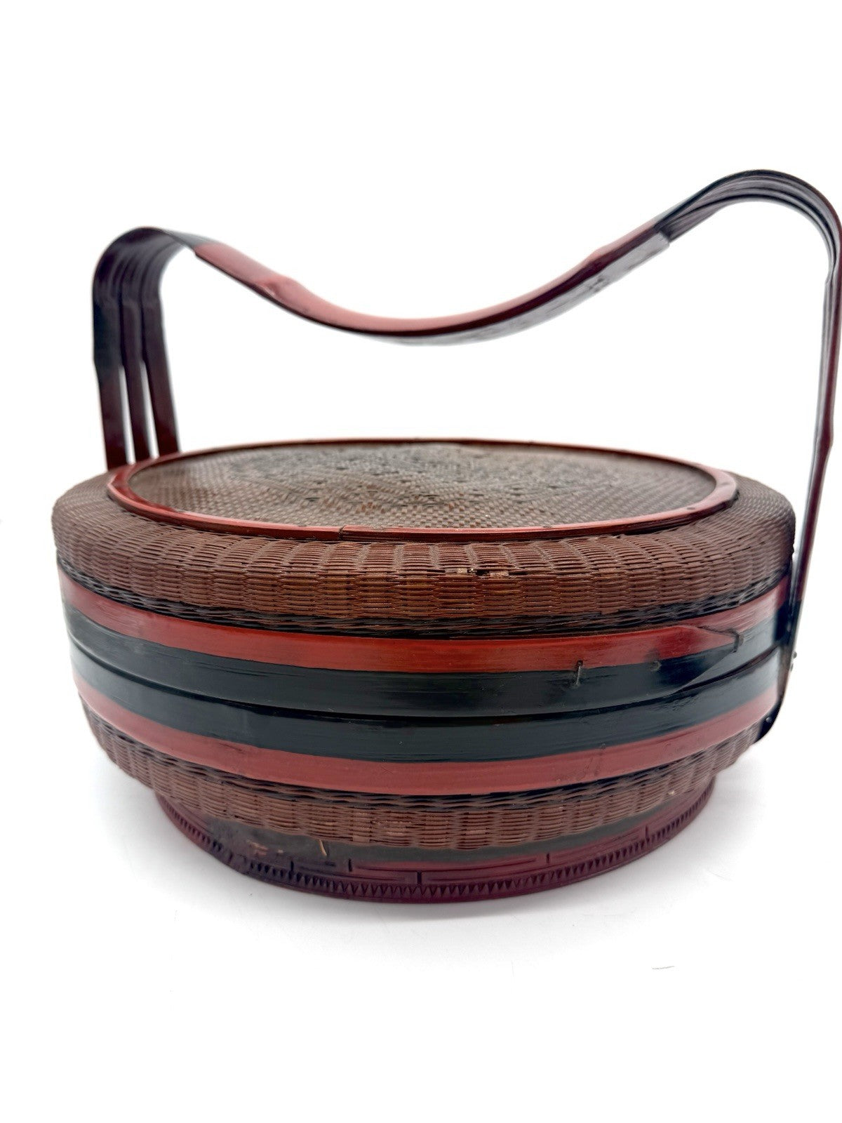 HANDGEFERTIGTER ASIATISCHER KORB BAMBUS CHINA VINTAGE
