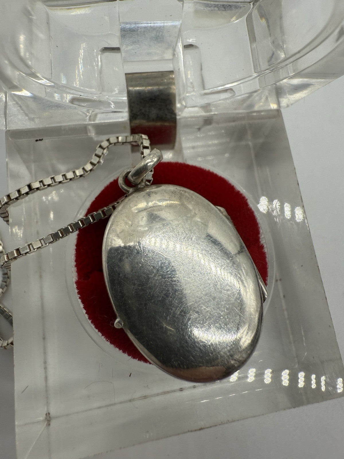VINTAGE EXTRA GROßES FLORALES 925 STERLING SILBER MEDAILLON + 925S KETTE