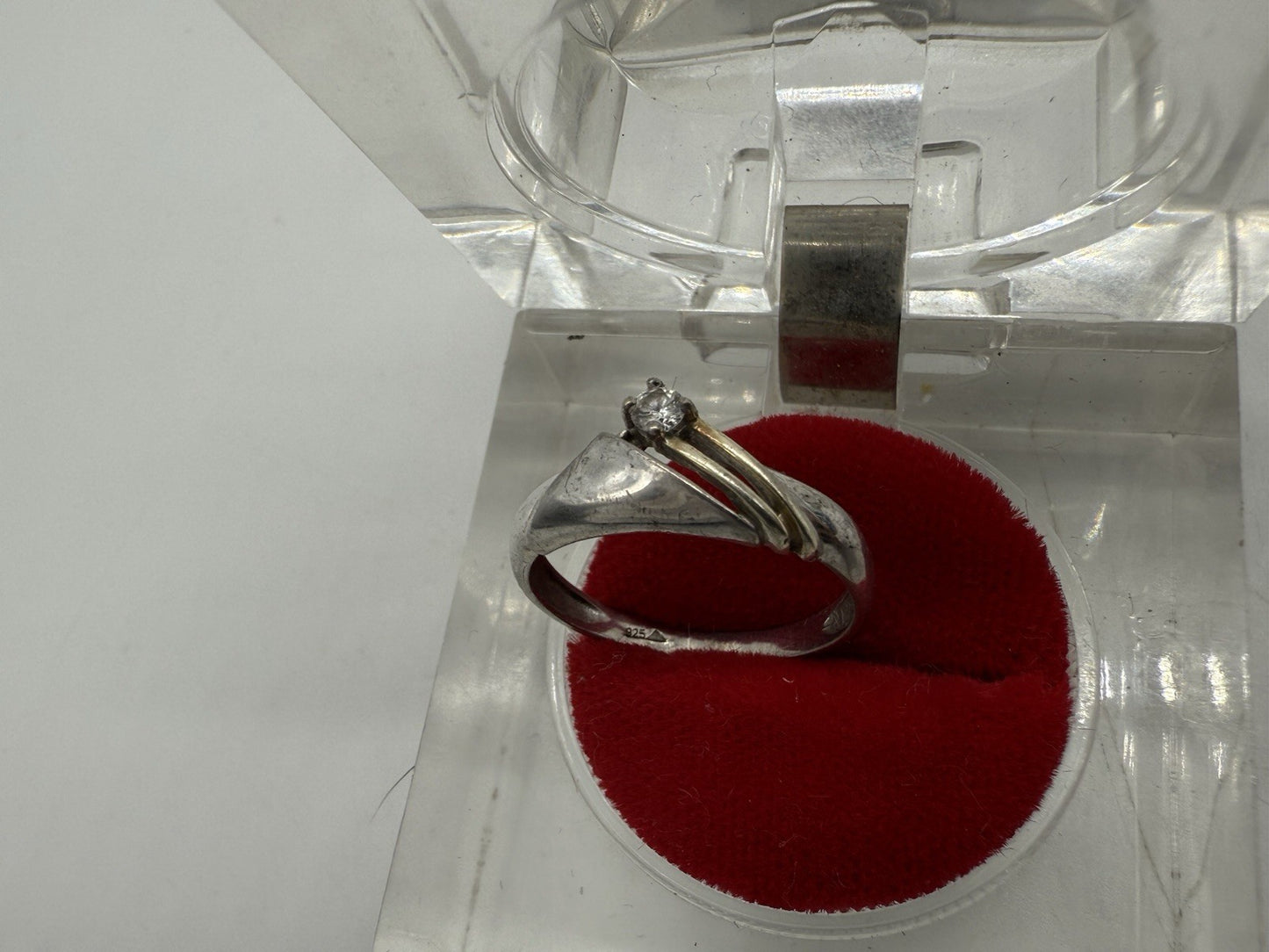 SCHLICHTER 925 SILBER ZIRKONIA RING IM RETRO STIL GR.58
