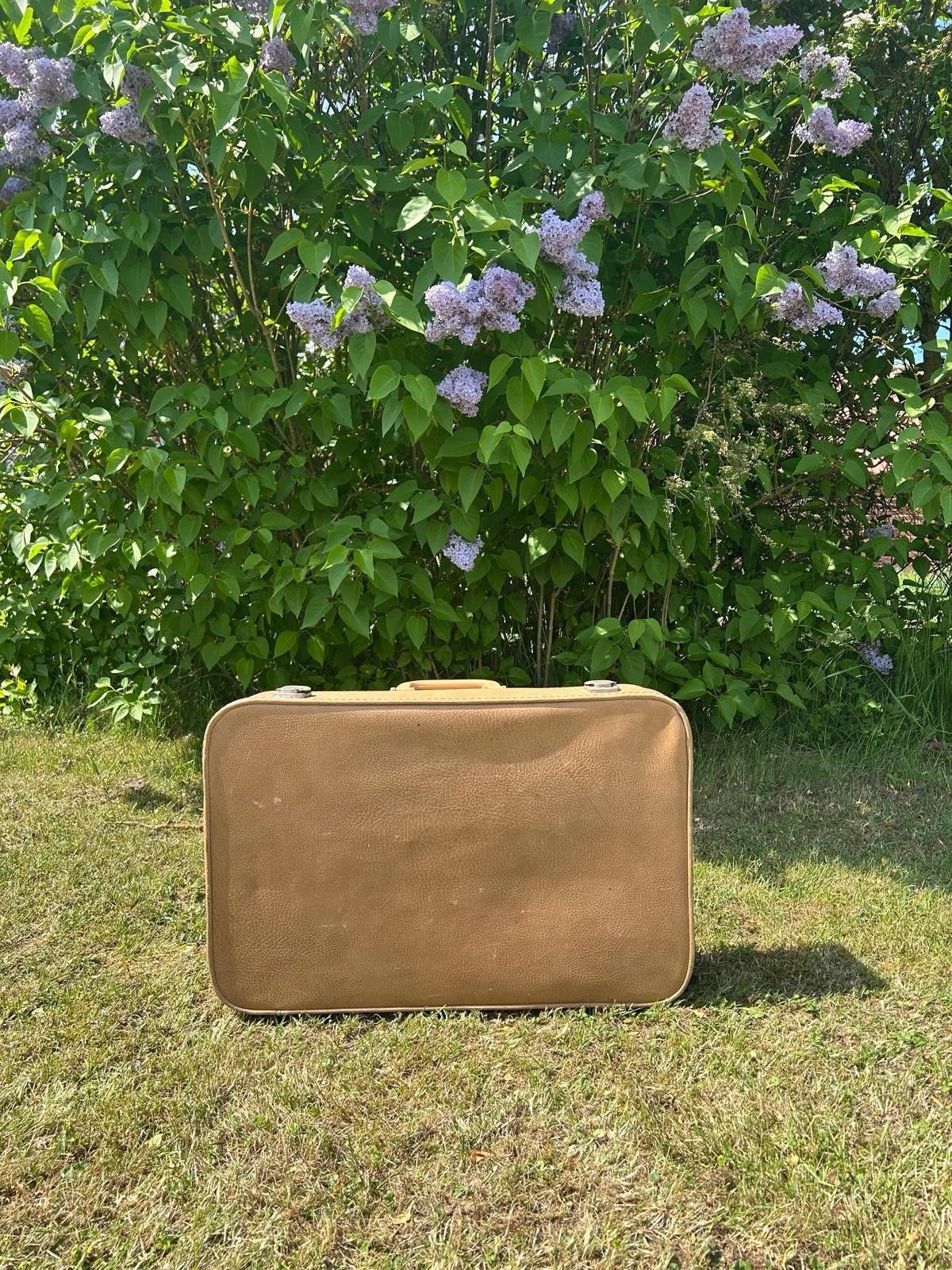 VINTAGE REISEKOFFER HELLBRAUN 60er JAHRE HARDCASE TASCHE OLDTIMER