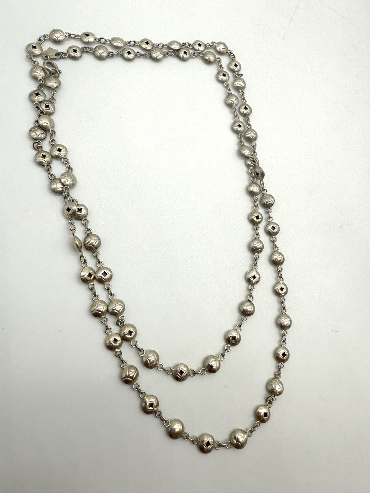EXKLUSIVE 925 SILBER KUGELKETTE STILVOLLE HANDARBEIT SILBER KETTE