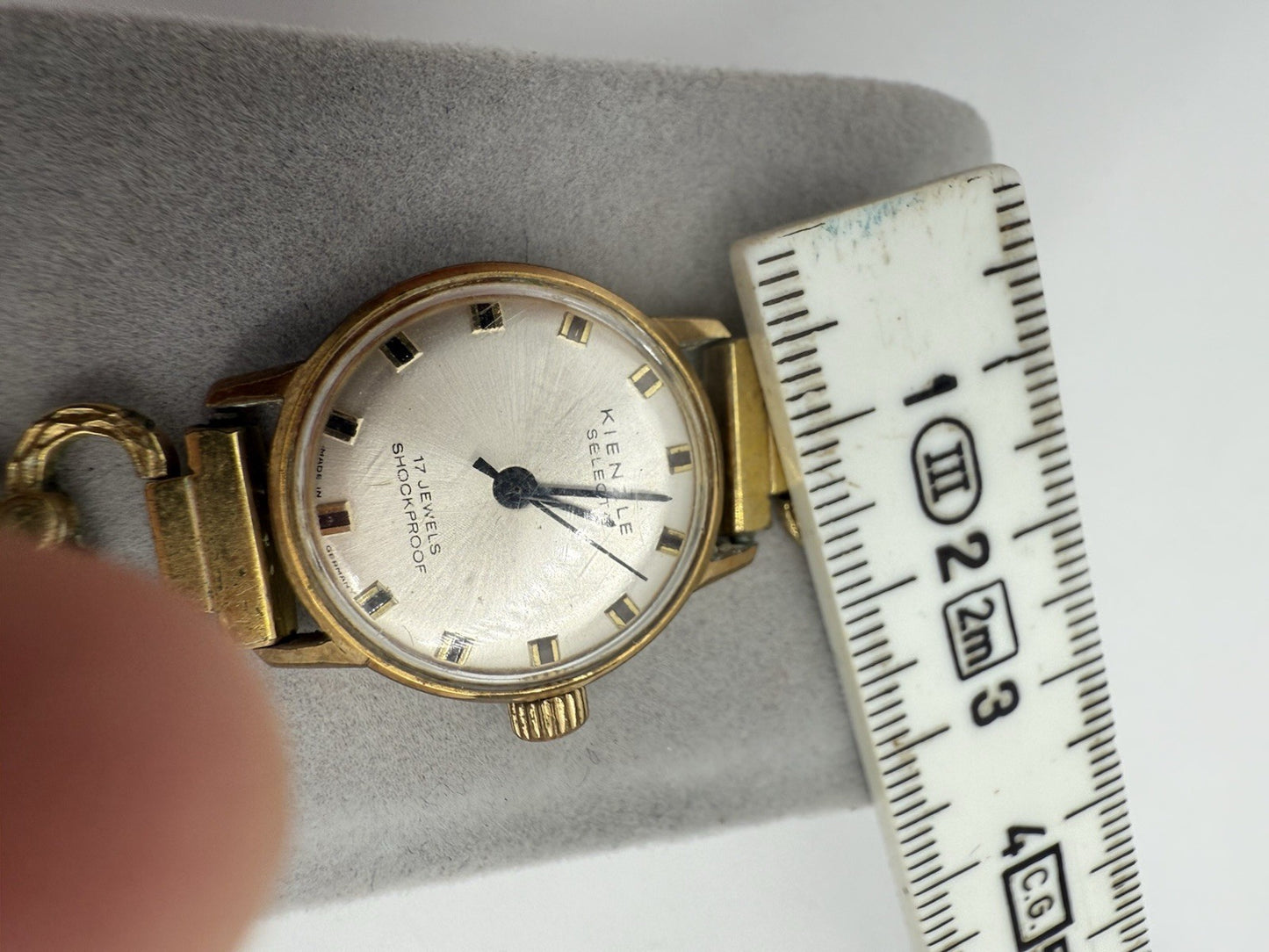 VINTAGE KIENZLE SELECTA DAMENUHR MIT FLORALES ARMBAND 17 JEWELS VERGOLDET