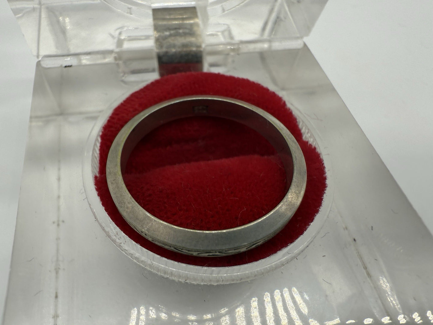 ANTIKER 800 SILBER RING MIT MUSTER GR.61