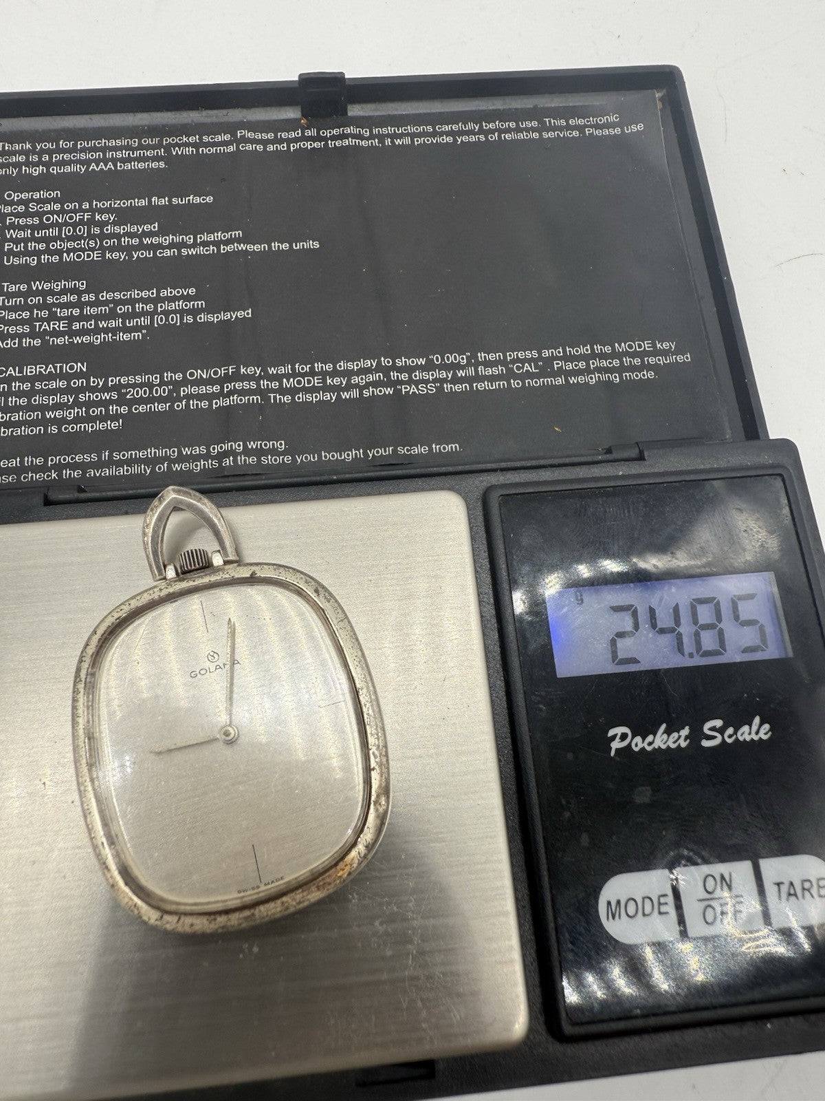 VINTAGE GOLANA INCABLOC 925 STERLING SILBER TASCHENUHR