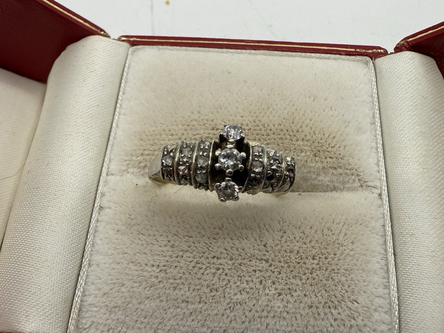ANTIKER RING 750 GOLD RUSSLAND - 18 KARAT BICOLOR MIT BRILLANTEN