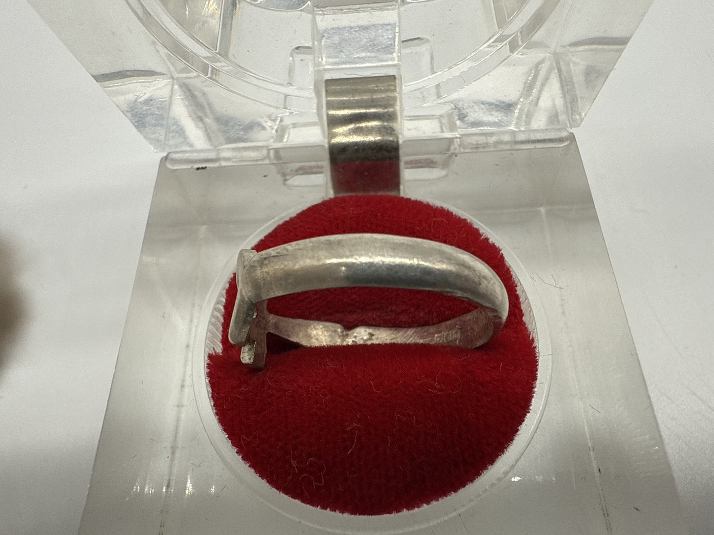 VINTAGE ECHTSILBER KREUZ RING HISTORISCH GR.62