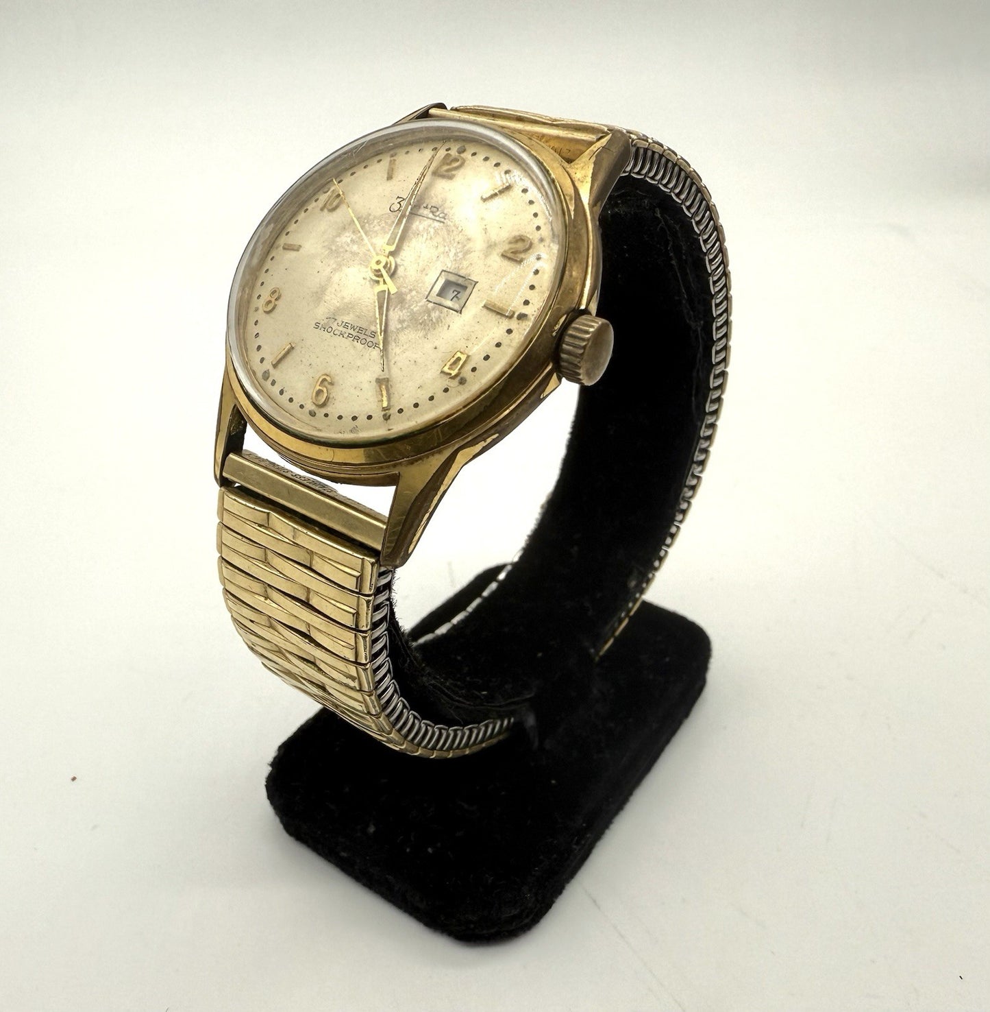 HERRENARMBANDUHR ZENTRA 17 JEWELS SHOCKPROOF MIT KALENDER VINTAGE