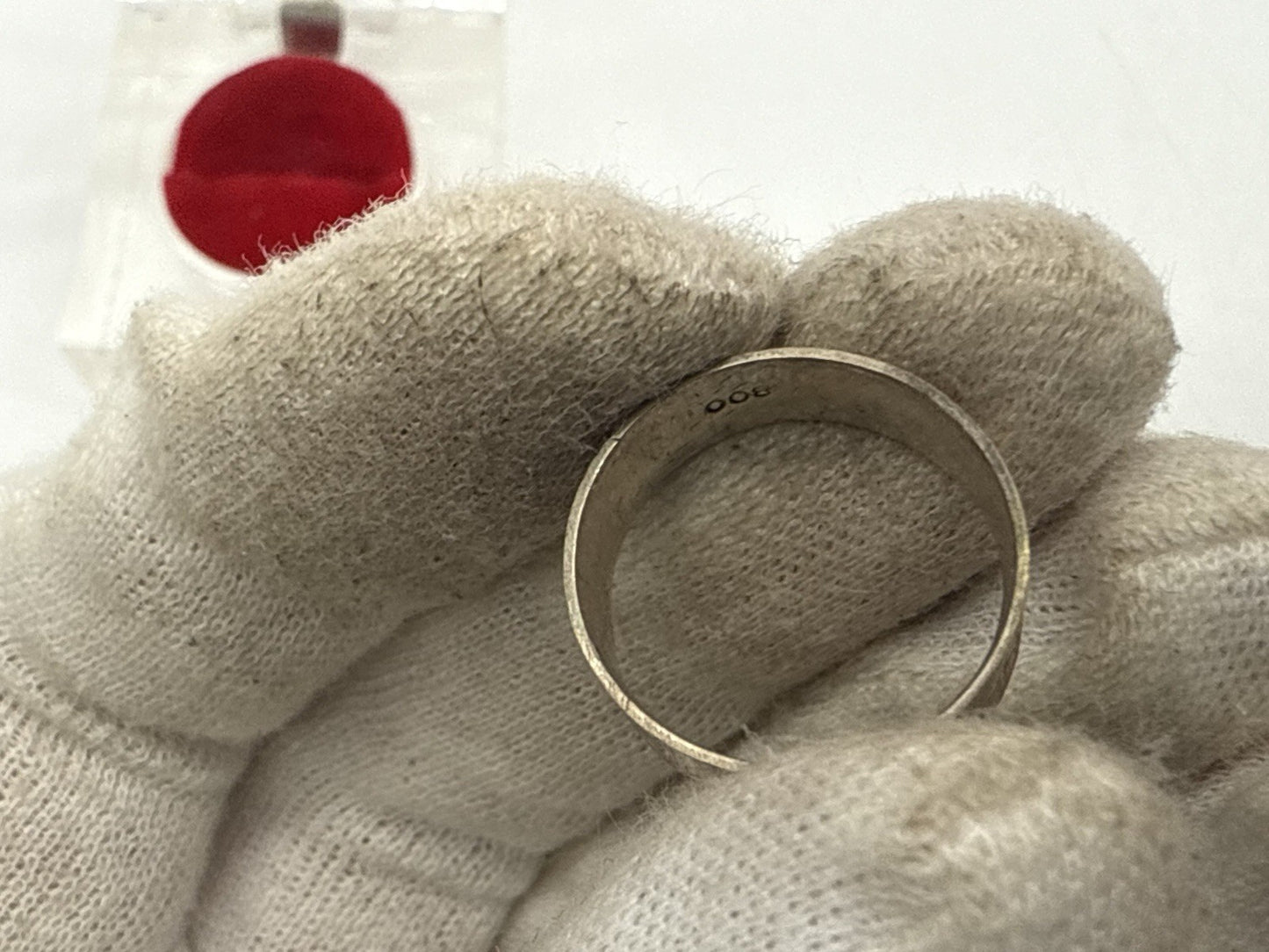 VINTAGE BREITER 830 SILBER RING MASSIV GR.52