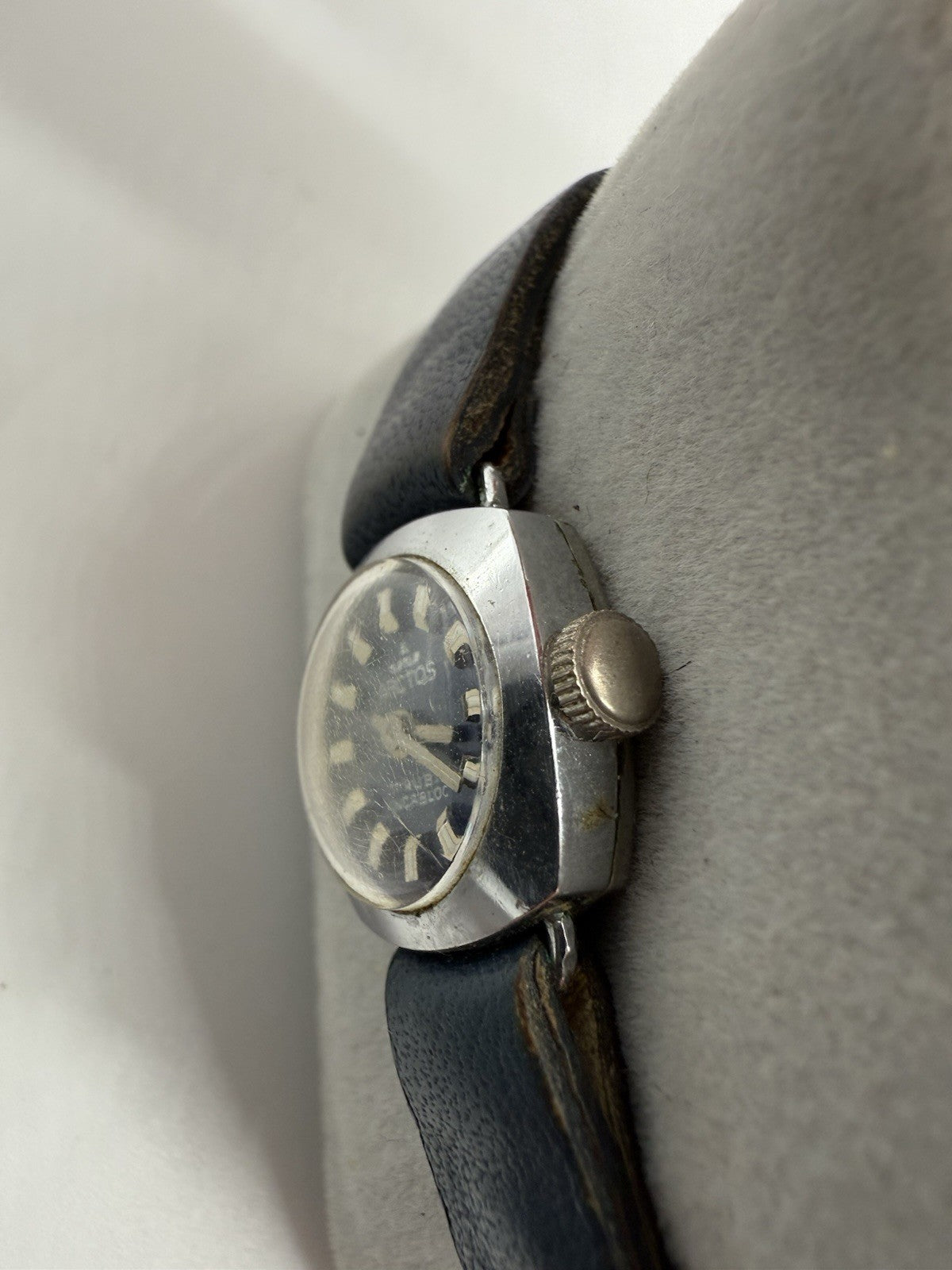 VINTAGE ARCTOS DAMENUHR BLAU 17 RUBIS HANDAUFZUG LÄUFT