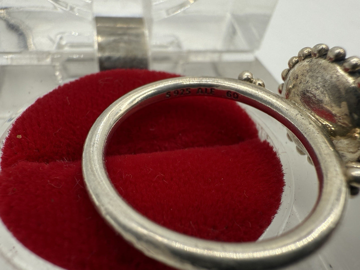 VINTAGE 925 SILBER RING MIT SCHWARZEM STEIN EDEL & MYSTISCH GR.60