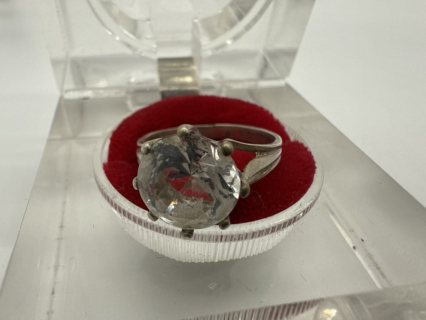 VINTAGE 830 SILBER RING MIT ZIRKONIA GR.50