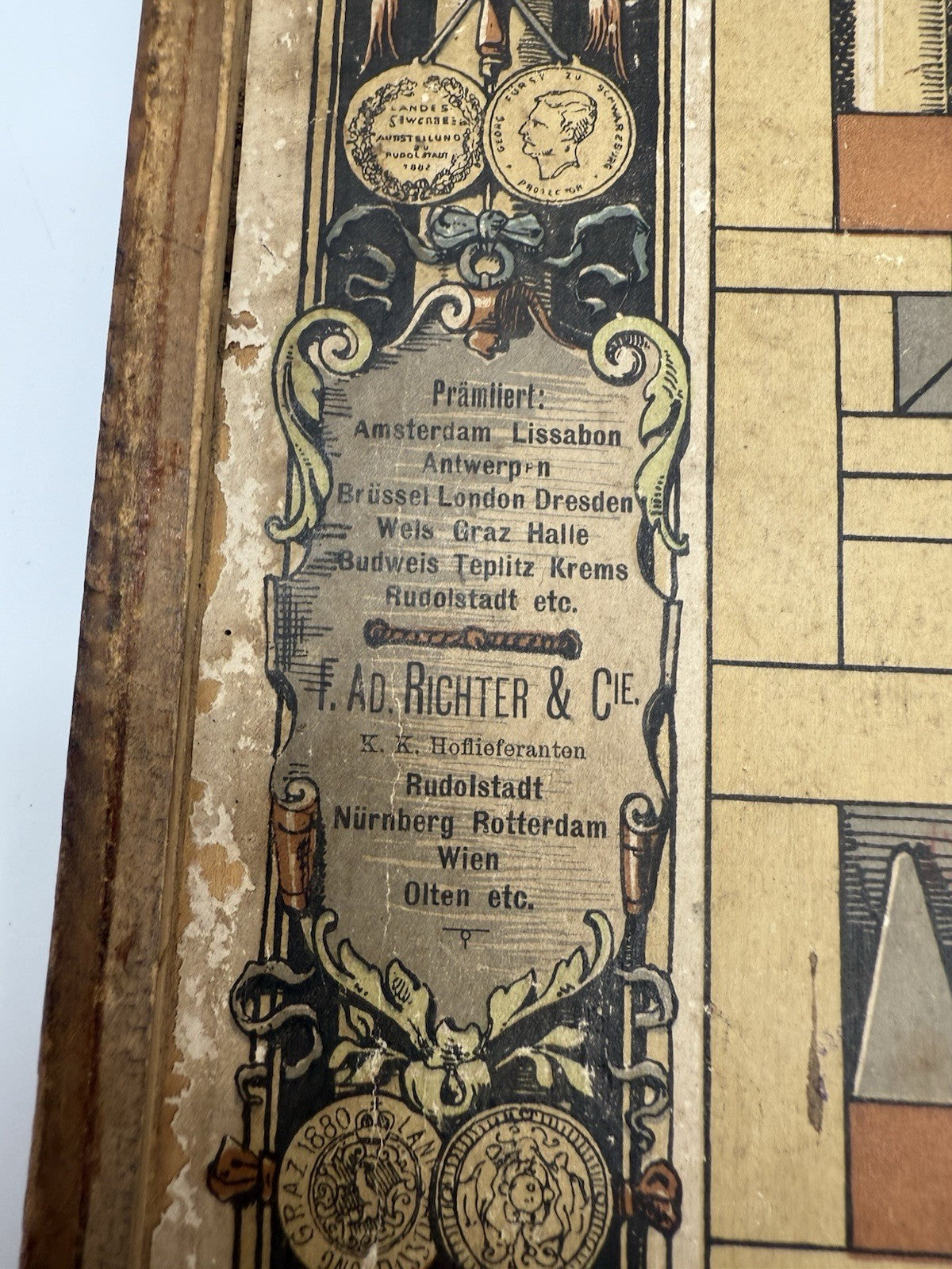ANTIKER ANKER STEINBAUKASTEN ORIGINAL RICHTERS BAUKASTEN NR.12 UM 1900