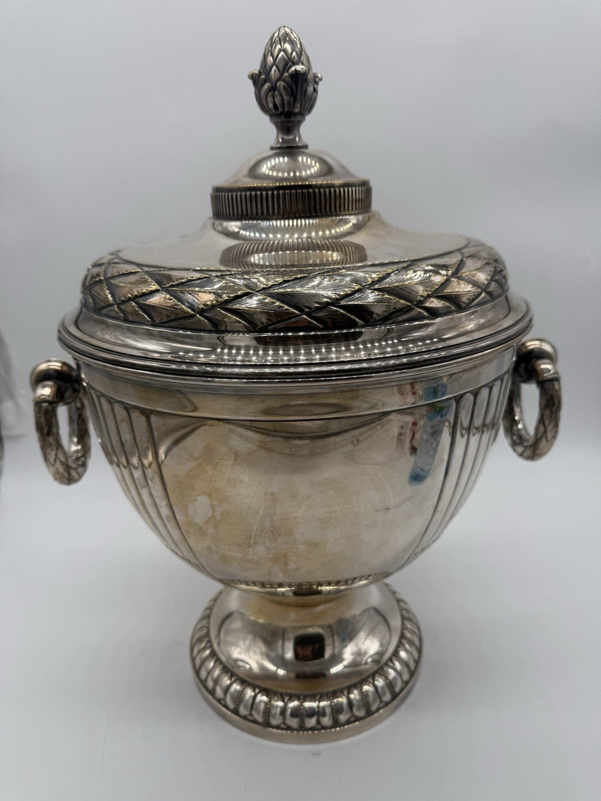GROßE WMF VERSILBERTE TERRINE, POKAL MIT DECKEL ART DECO NEOKLASSIZISMUS