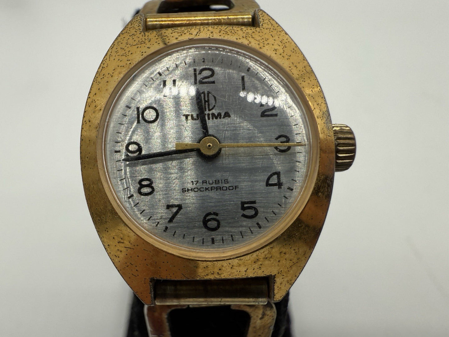 VINTAGE TUTIMA DAMEN ARMBANDUHR 17 RUBIS GOLD PLATED LÄUFT