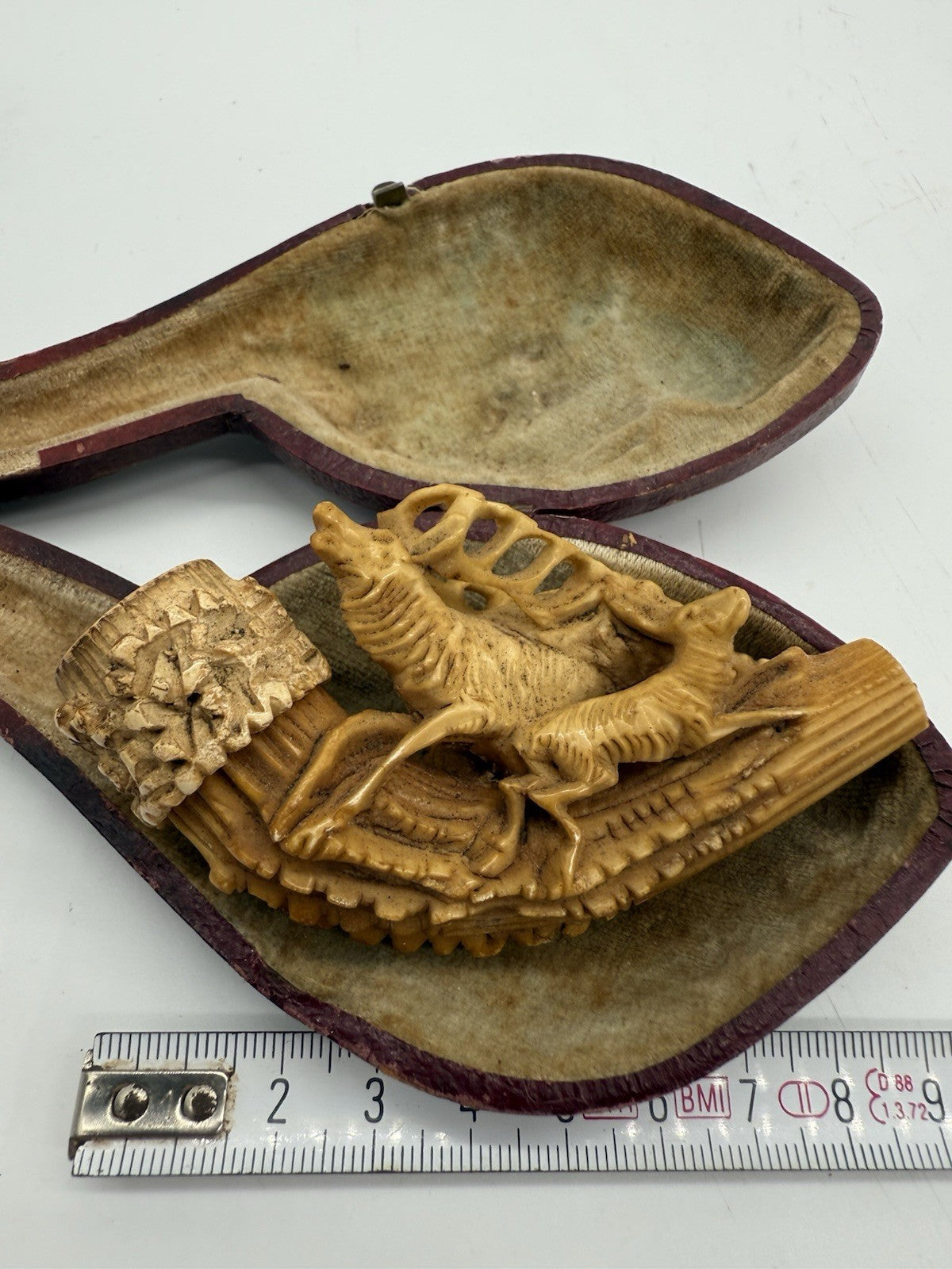 ZWEI HIRSCH MEERSCHAUM PFEIFE SAMMLERSTÜCK TABAK PFEFIE