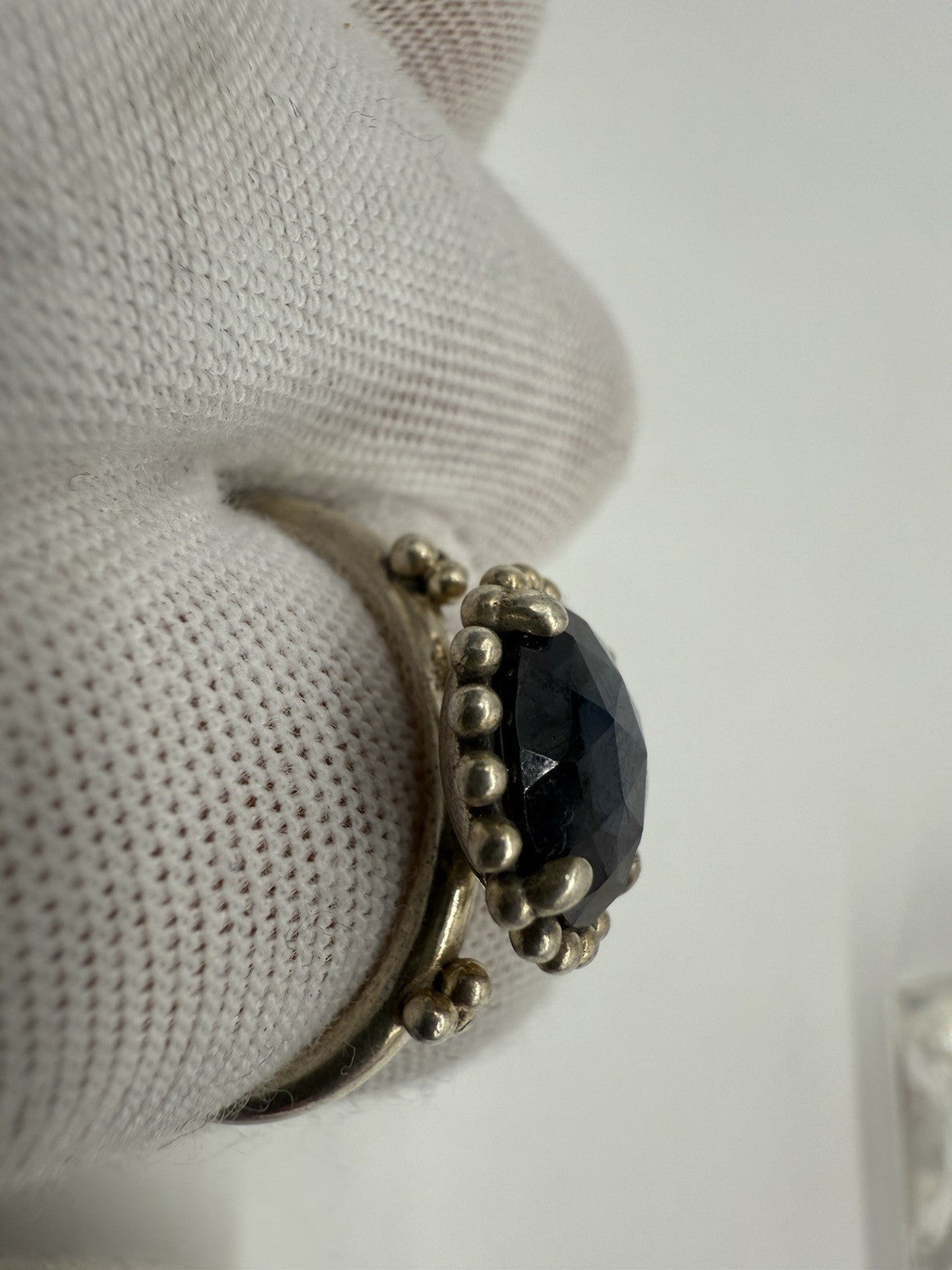 VINTAGE 925 SILBER RING MIT SCHWARZEM STEIN EDEL & MYSTISCH GR.60