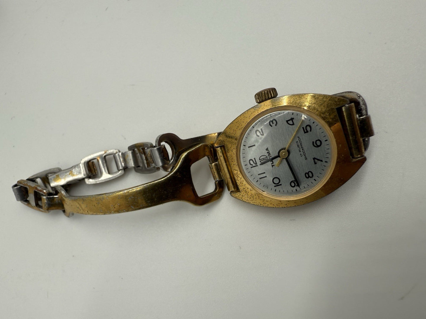 VINTAGE TUTIMA DAMEN ARMBANDUHR 17 RUBIS GOLD PLATED LÄUFT