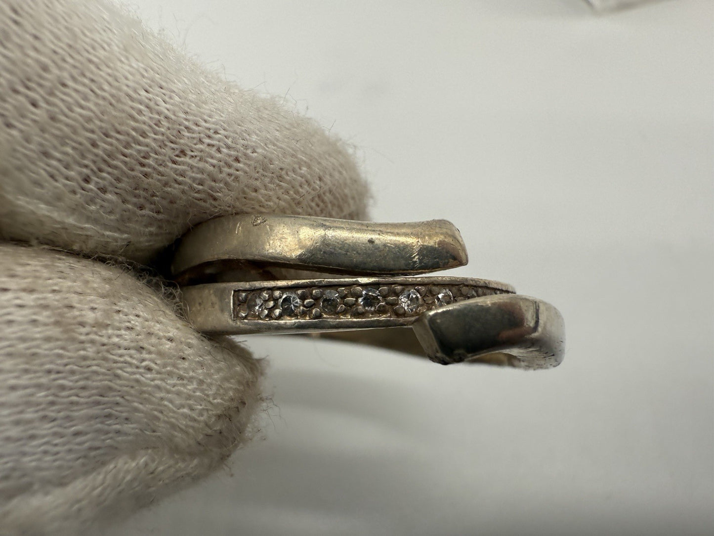 FOSSIL RING 925 SILBER SPIRALFÖRMIG ZIRKONIA GR.60