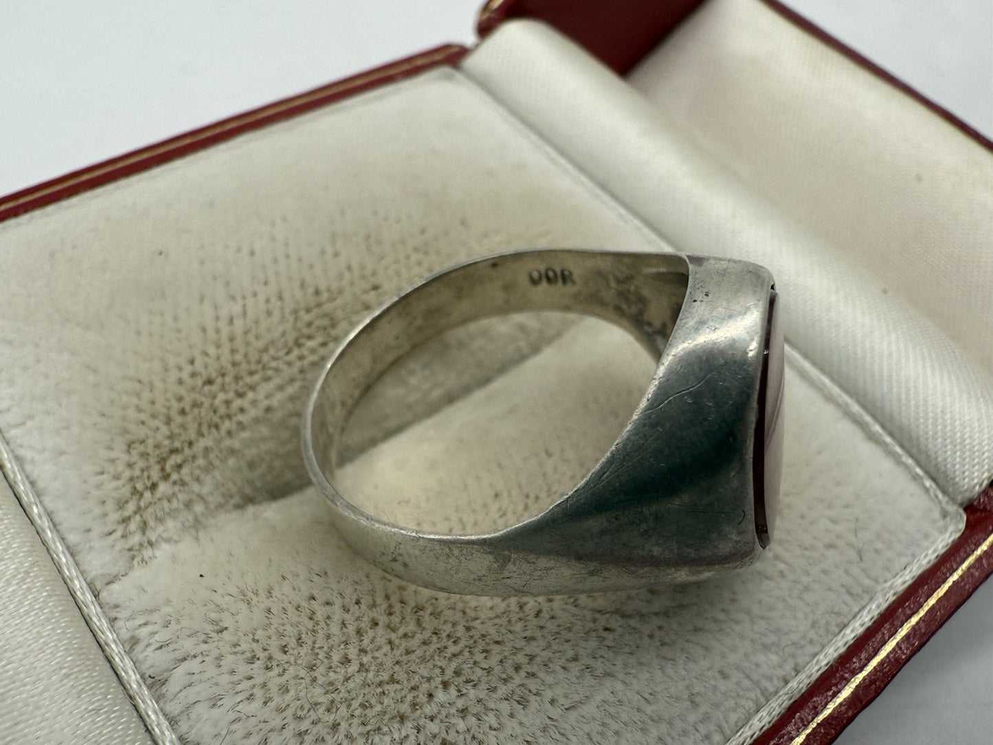 VINTAGE KARNEOL 800 SILBER STATEMENT RING GR.57