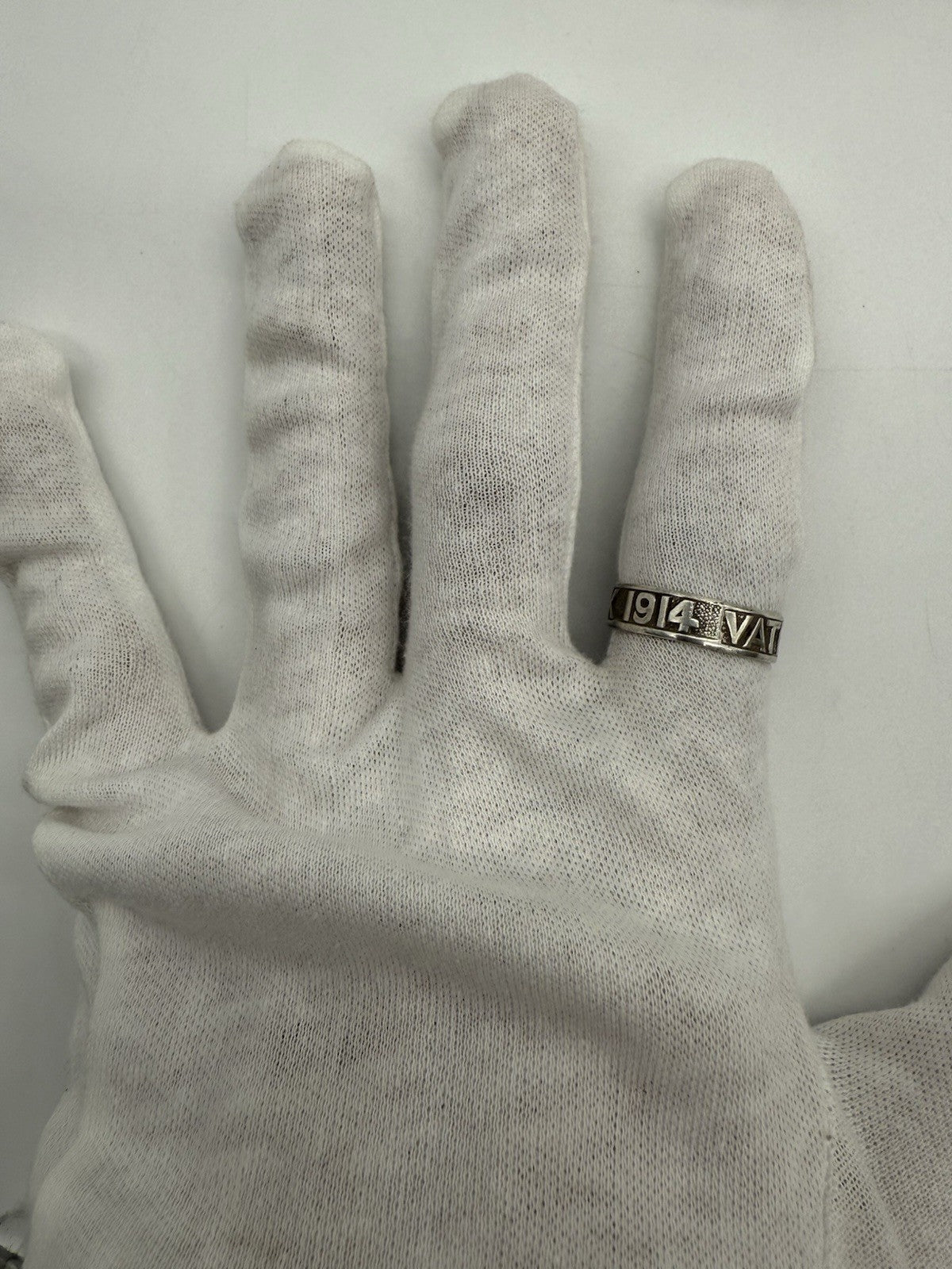 2RING 1.WELTKRIEG 1914 DEUTSCHLAND VATERLANDSDANK 900 SILBER PUNZE GR.63
