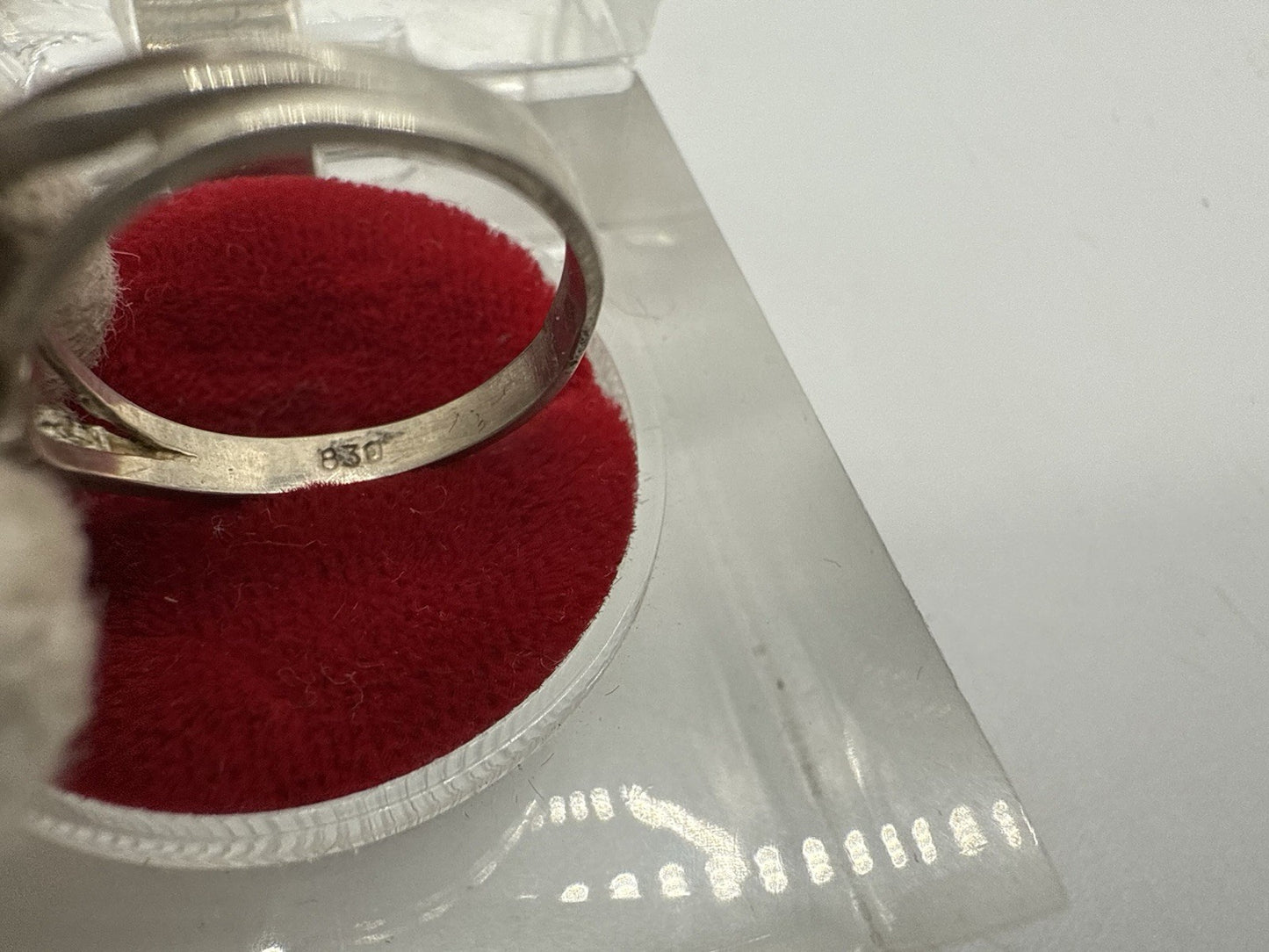 VINTAGE 830 SILBER RING MIT ZIRKONIA GR.50