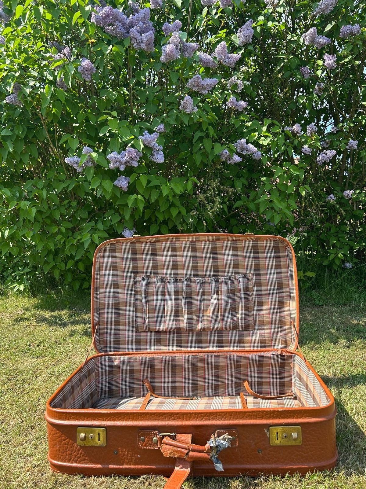 VINTAGE REISEKOFFER LEDERKOFFER 50er JAHRE HARDCASE TASCHE OLDTIMER