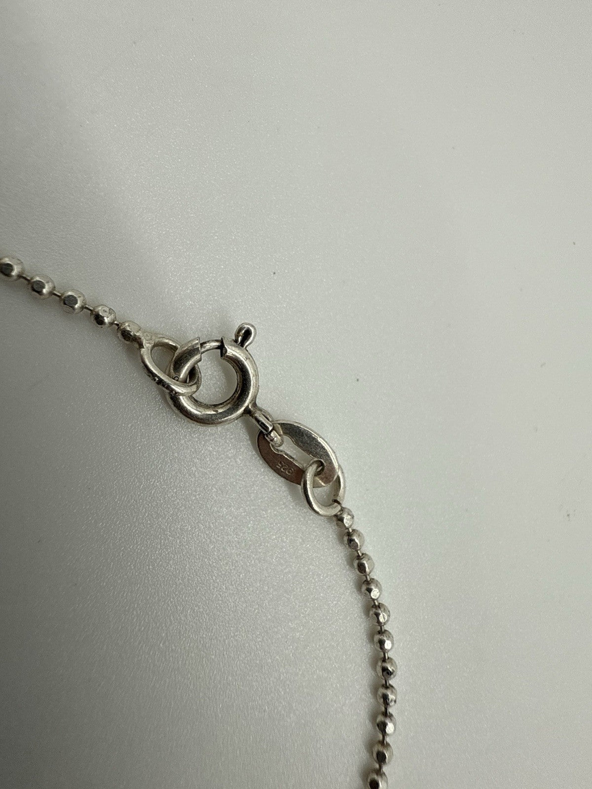 VINTAGE 925 SILBER HERZANHÄNGER MIT KUGELKETTE & OHRRING