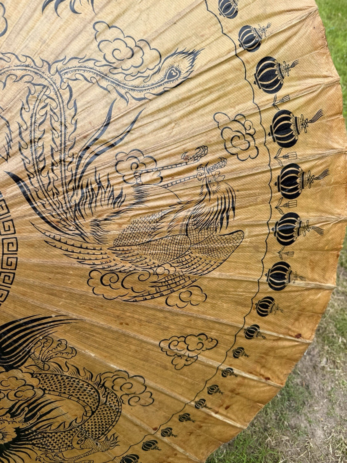 VINTAGE AUTHENTISCHER JAPANISCHER REGENSCHIRM ASIATIKA