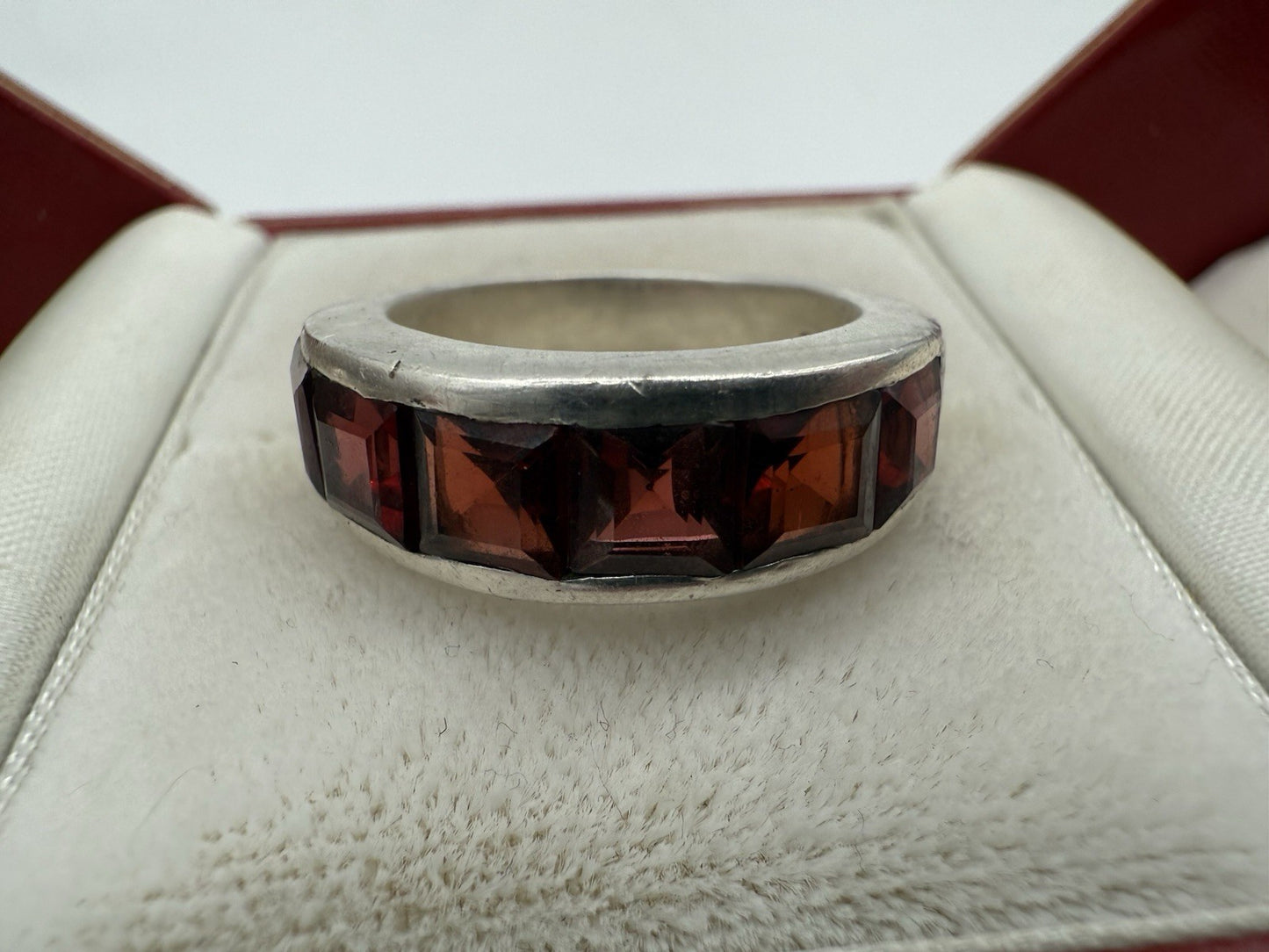 DAMEN RING ROT ECHT SILBER 925 ZIRKONIA STERLINGSILBER SCHMUCK GR.56