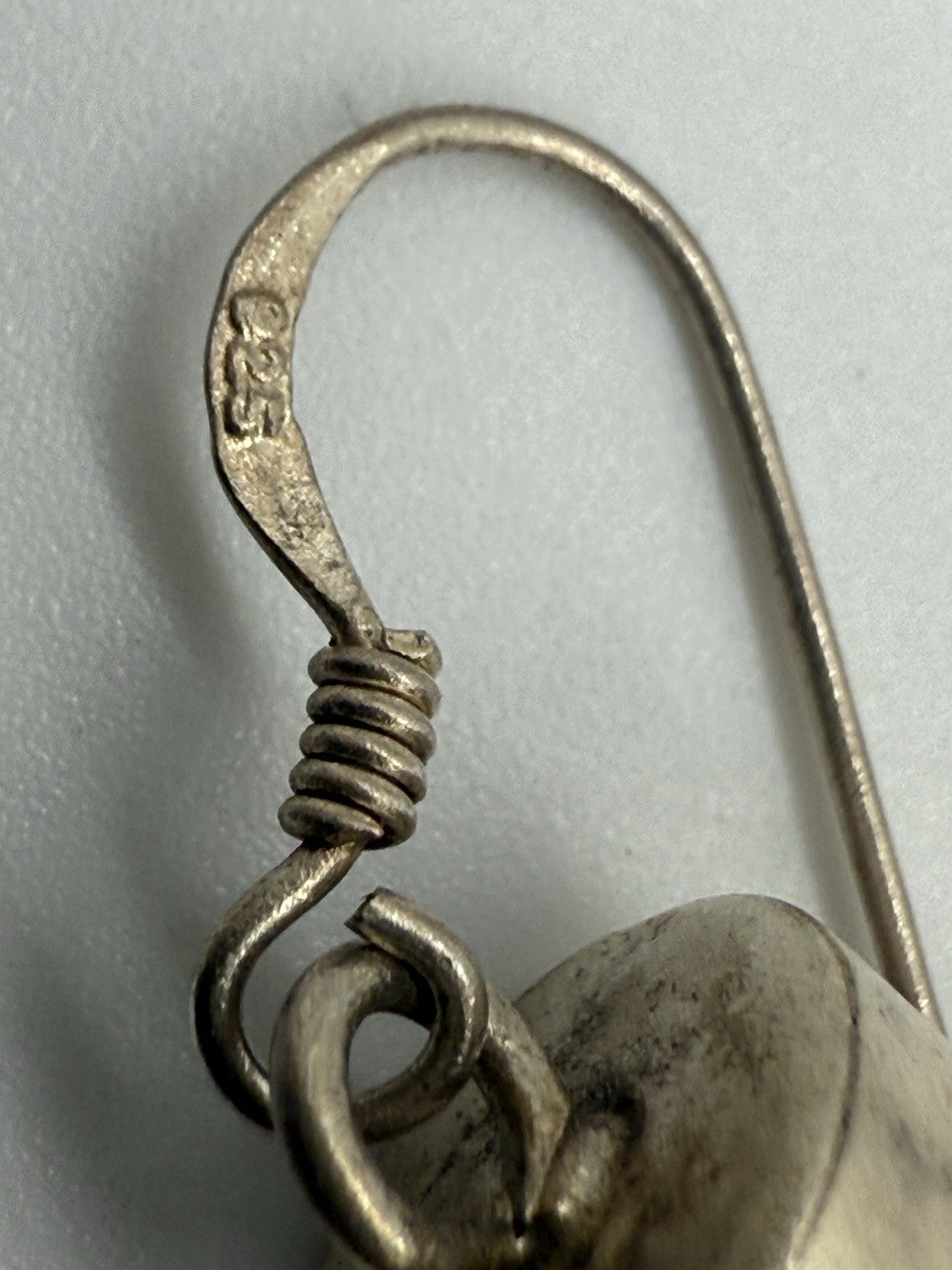 25E144- VINTAGE INDIANER OHRRINGE 925er STERLING SILBER LANGE SPIKE OHRRINGE