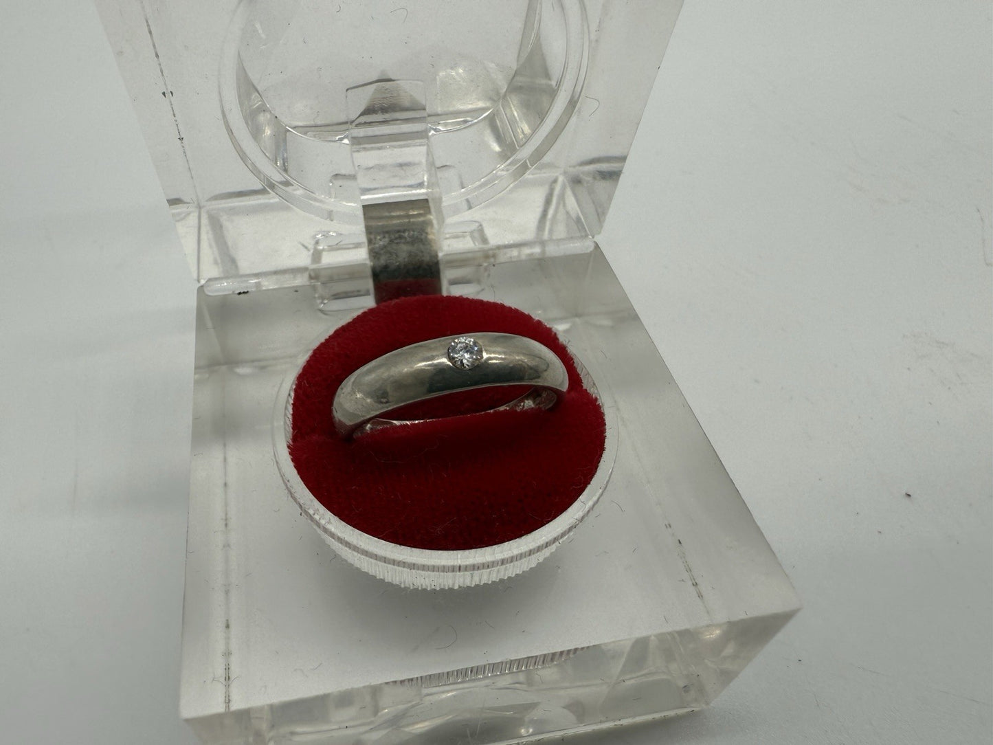 VINTAGE SCHÖNER 925 SILBER RING MIT ZIRKONIA GR.58