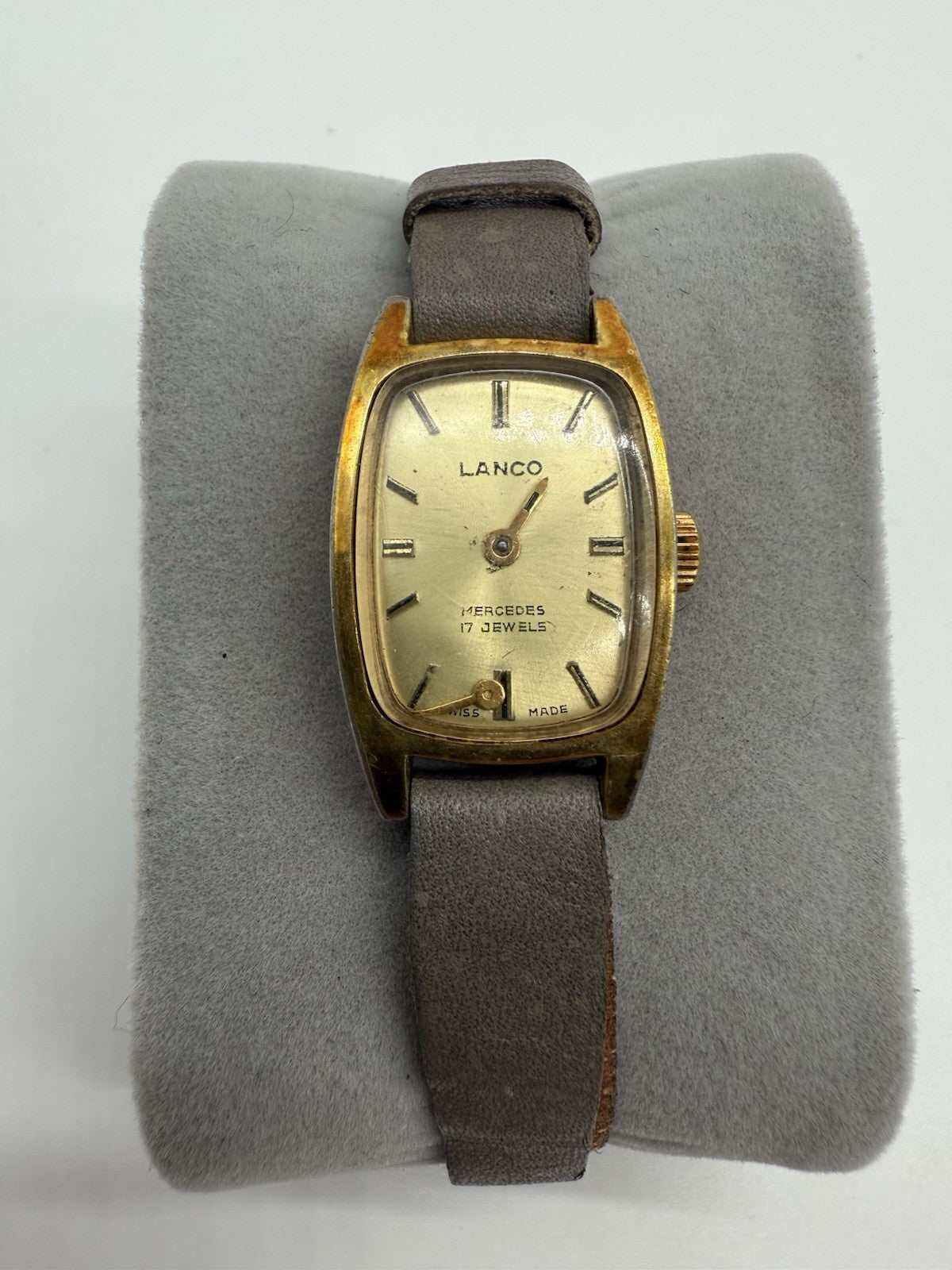 VINTAGE LANCO MERCEDES DAMENUHR 17 JEWELS SWISS MADE HANDAUFZUG VERGOLDET