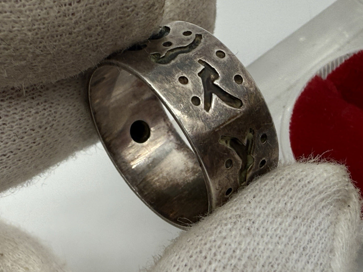 ATTRAKTIVER VINTAGE RING SILBER 925 MIT LAPISLAZULI GR.62