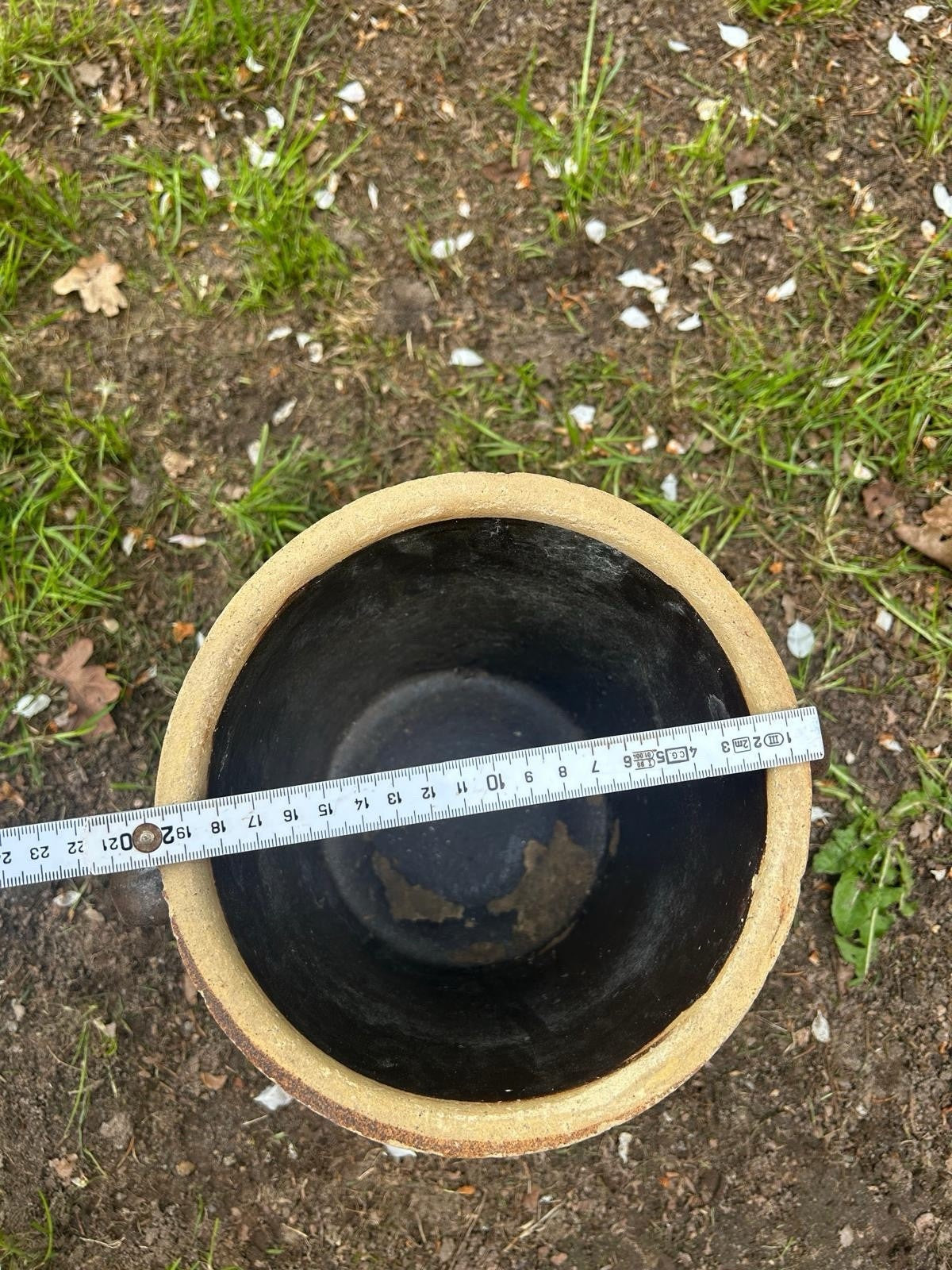 ANTIKER PFLANZENTOPF, GARTENDEKO, STEINGUTTOPF, ALTER TONTOPF