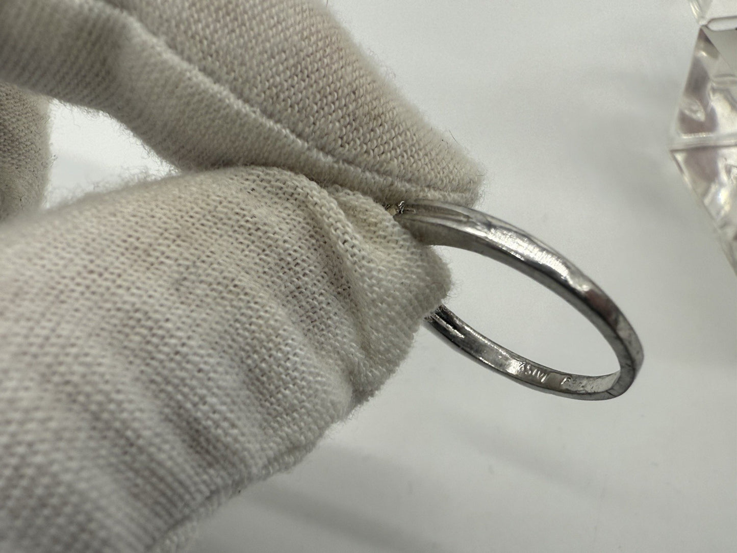 VINTAGE 835 SILBER RING MODERNIST CZ ZIRKONIA GR.57
