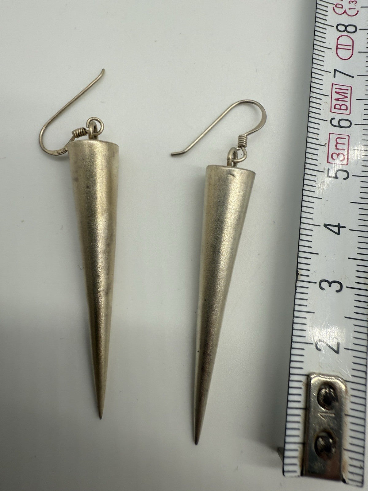 25E144- VINTAGE INDIANER OHRRINGE 925er STERLING SILBER LANGE SPIKE OHRRINGE